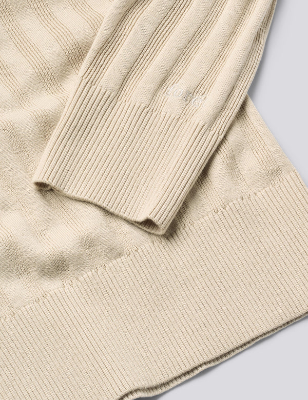 BASE COTTON LINEN POLO - OATMEAL