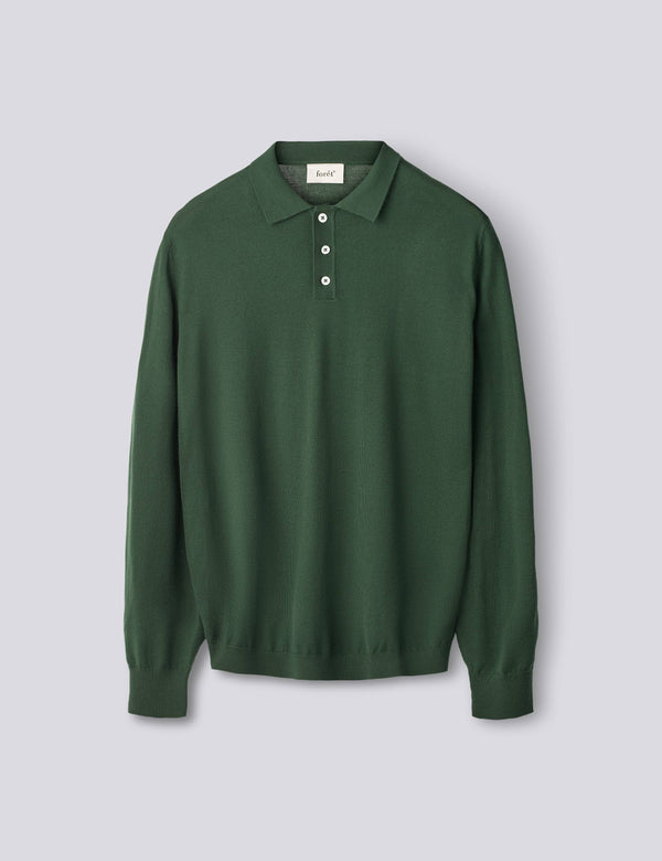 BASE MERINO POLO KNIT - DARK GREEN