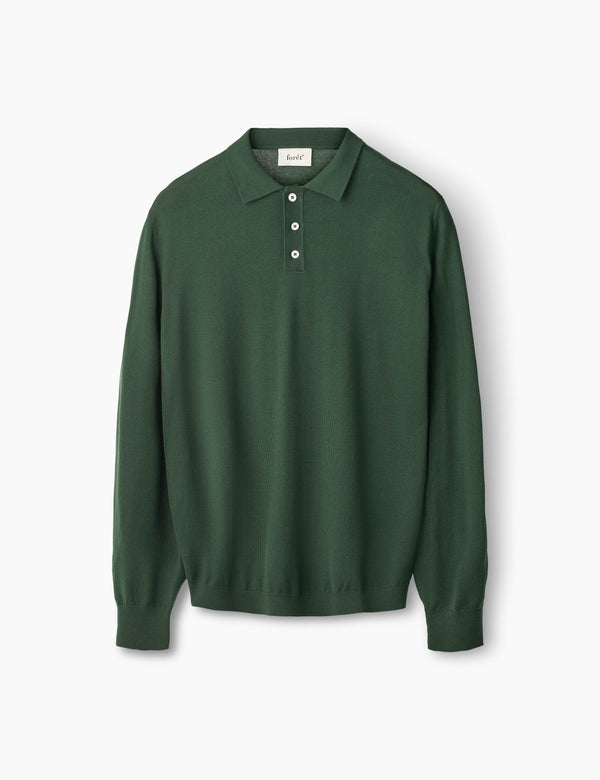 BASE MERINO POLO KNIT - DARK GREEN