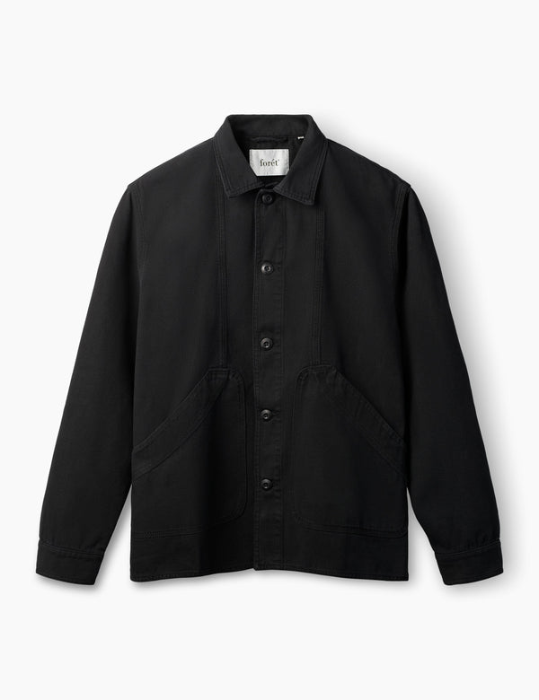 BERRY CANVAS OVERSHIRT - BLACK