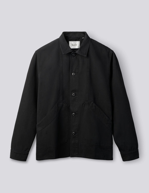 BERRY CANVAS OVERSHIRT - BLACK