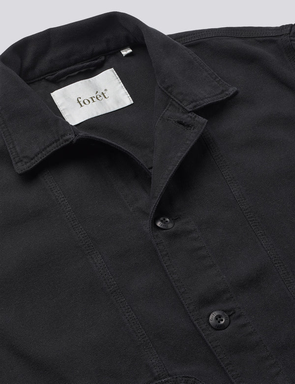 BERRY CANVAS OVERSHIRT - BLACK