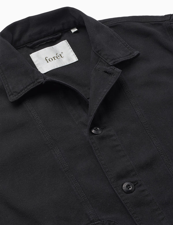 BERRY CANVAS OVERSHIRT - BLACK