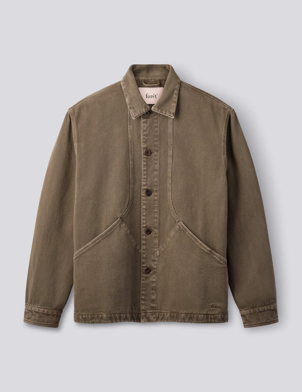 BERRY DENIM OVERSHIRT - BROWN DENIM