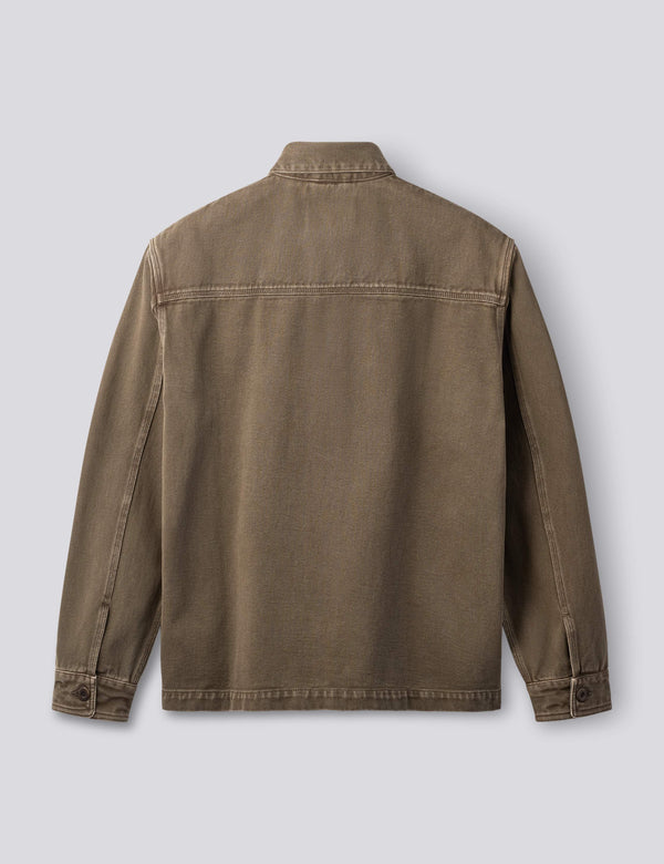 BERRY DENIM OVERSHIRT - BROWN DENIM