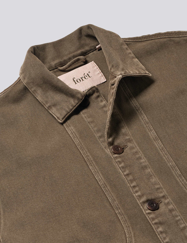 BERRY DENIM OVERSHIRT - BROWN DENIM