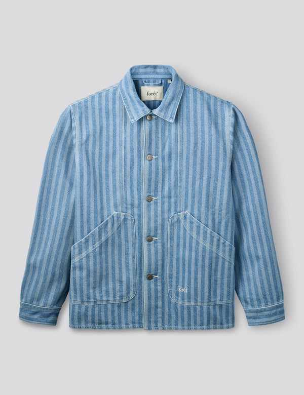 BERRY DENIM OVERSHIRT - STRIPED DENIM