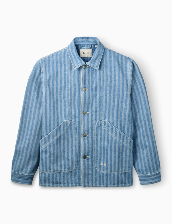 BERRY DENIM OVERSHIRT - STRIPED DENIM