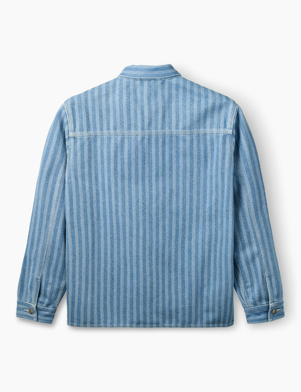 BERRY DENIM OVERSHIRT - STRIPED DENIM