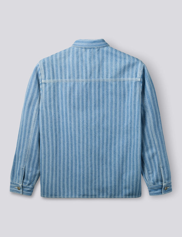 BERRY DENIM OVERSHIRT - STRIPED DENIM
