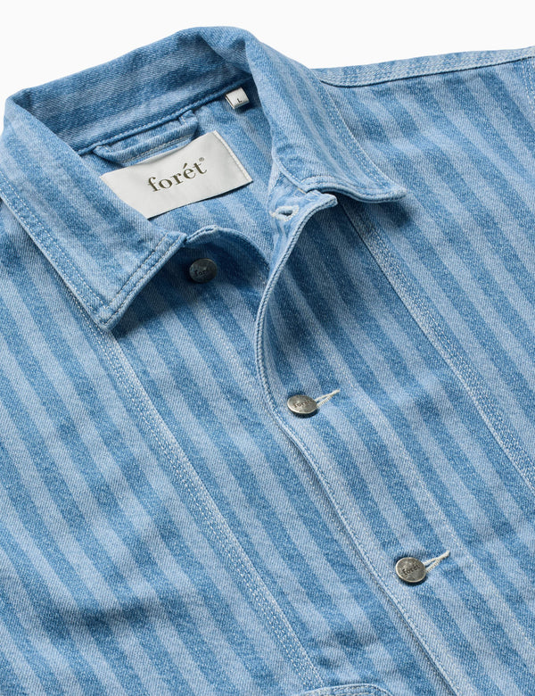 BERRY DENIM OVERSHIRT - STRIPED DENIM
