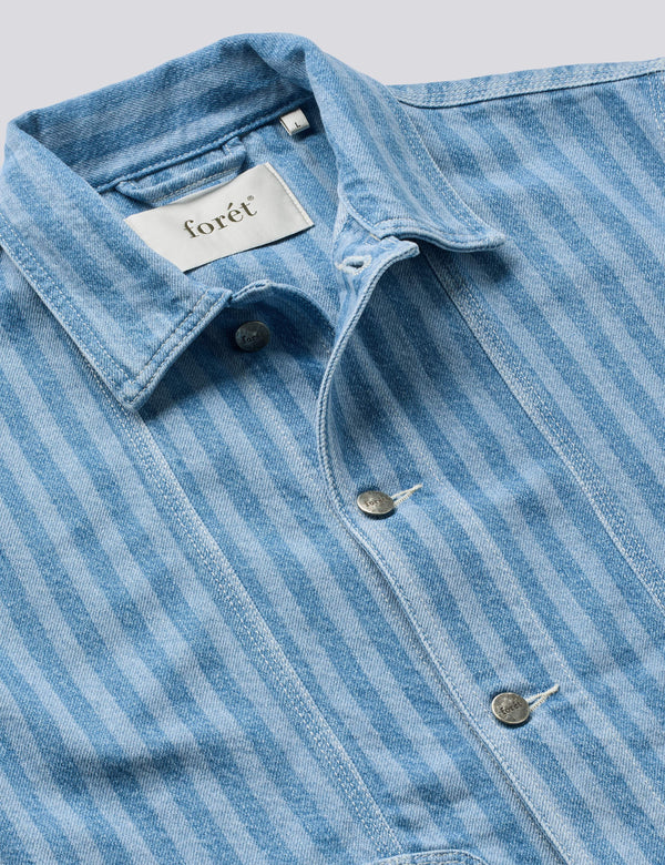 BERRY DENIM OVERSHIRT - STRIPED DENIM
