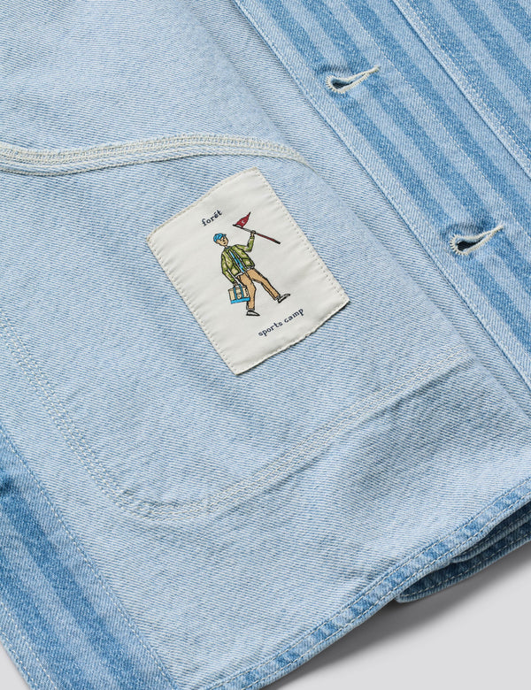 BERRY DENIM OVERSHIRT - STRIPED DENIM