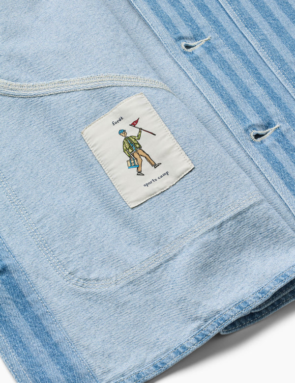 BERRY DENIM OVERSHIRT - STRIPED DENIM