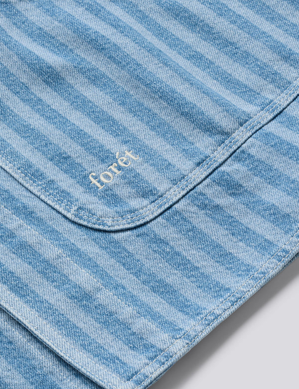 BERRY DENIM OVERSHIRT - STRIPED DENIM