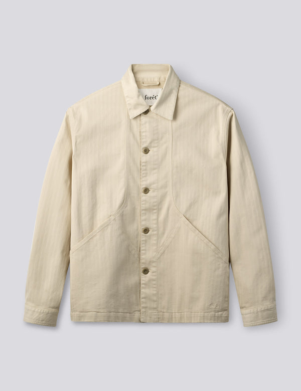 BERRY HERRINGBONE OVERSHIRT - OAT