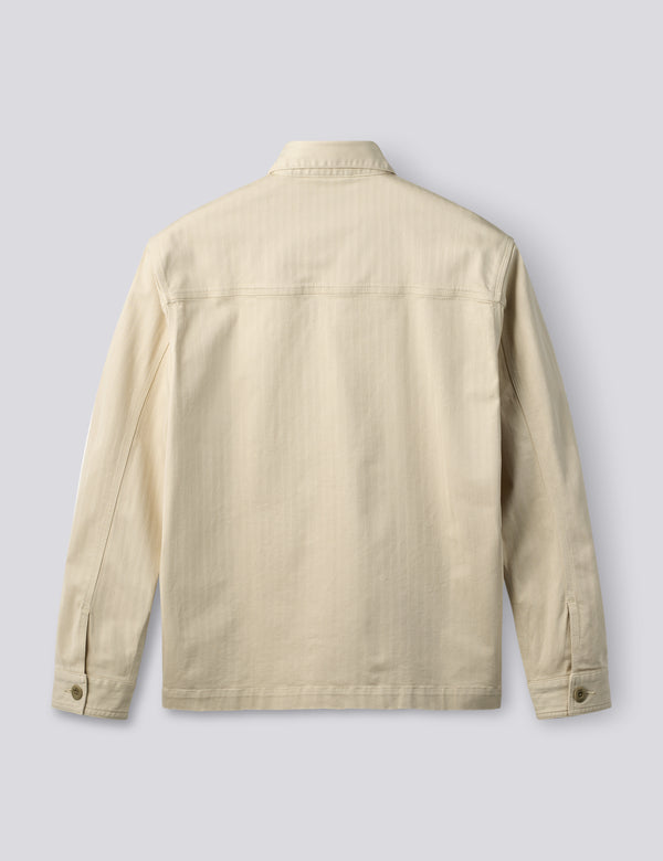 BERRY HERRINGBONE OVERSHIRT - OAT