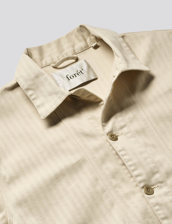 BERRY HERRINGBONE OVERSHIRT - OAT