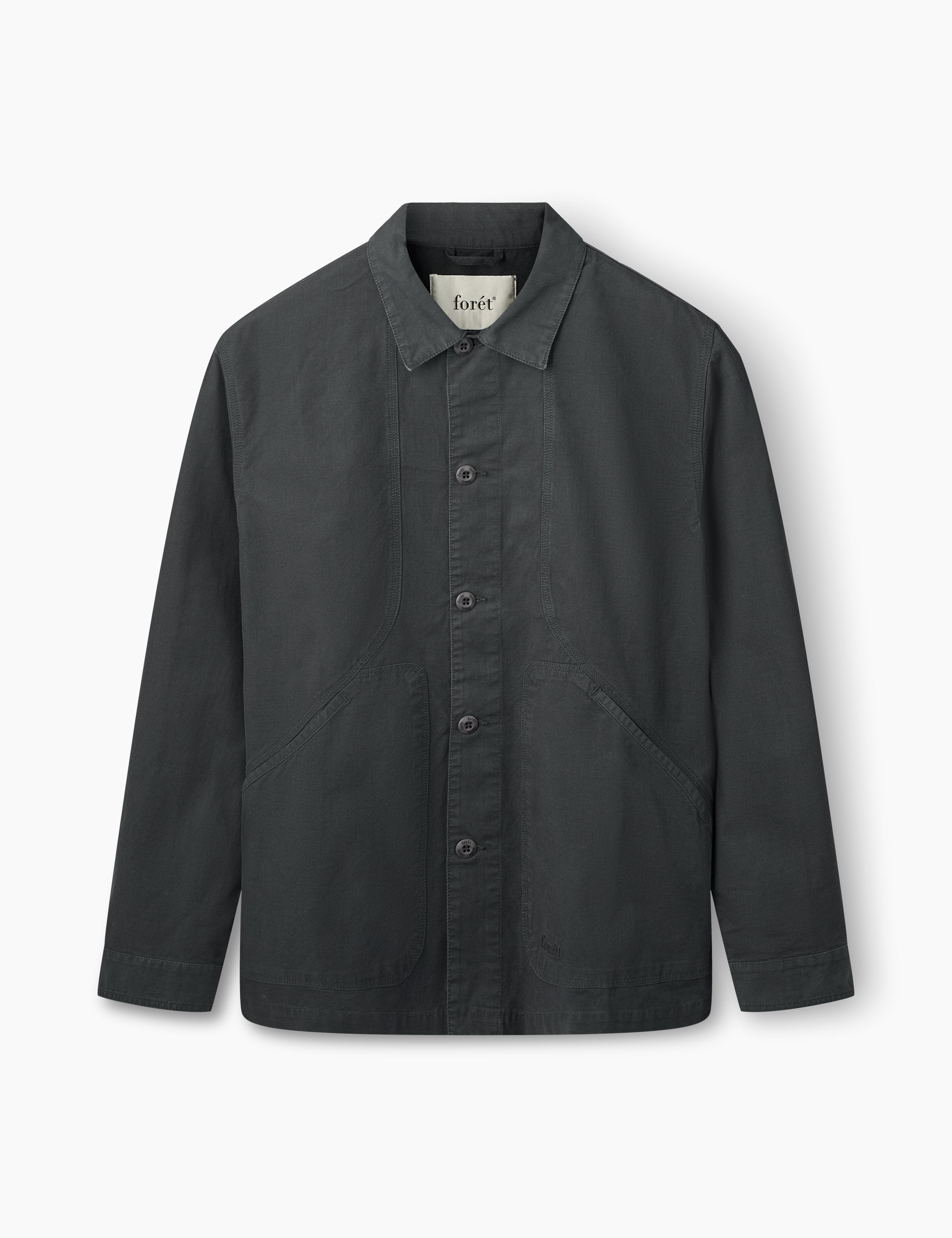 BERRY RIPSTOP OVERSHIRT - DARK GREY