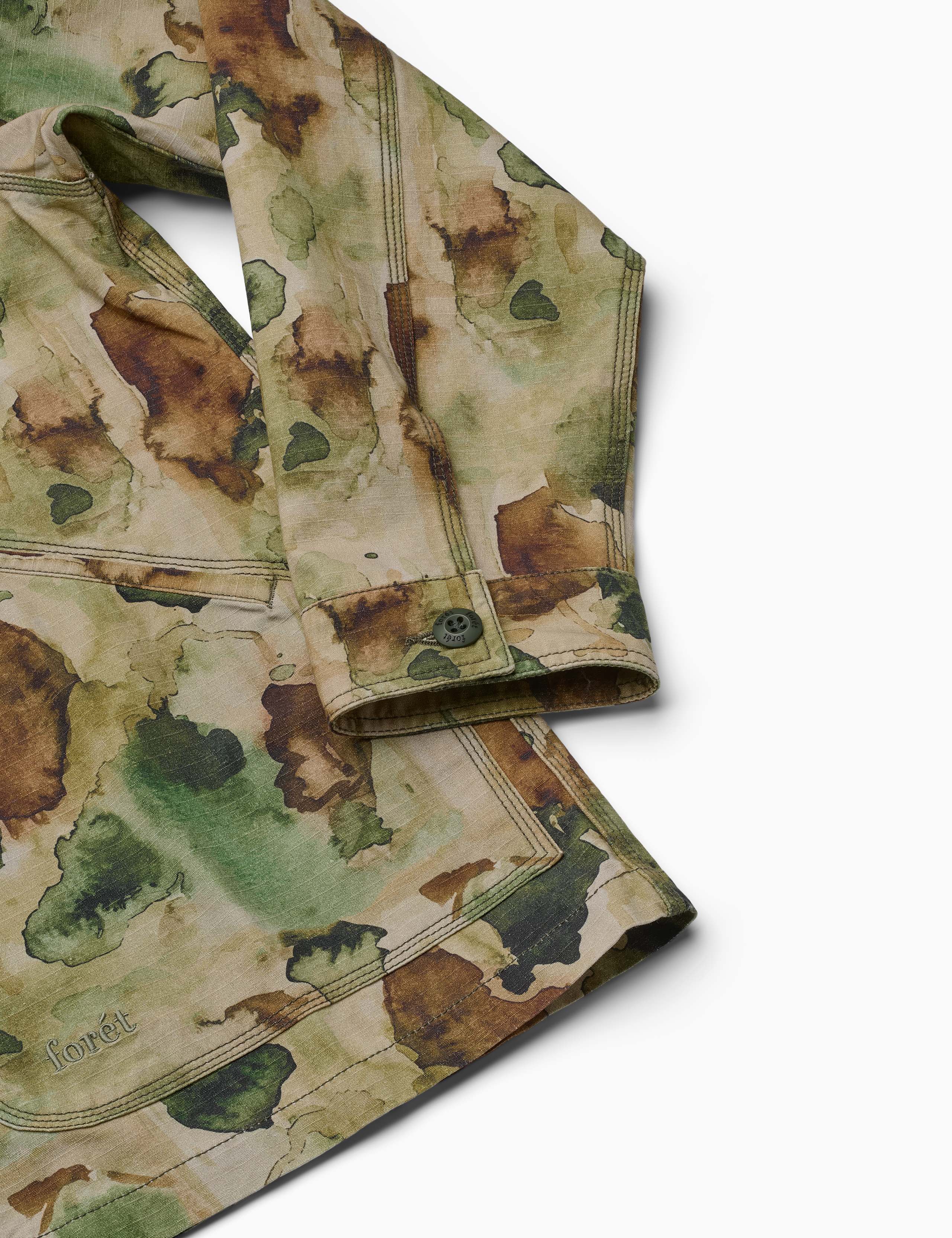 BERRY RIPSTOP OVERSHIRT - GREEN PRINT