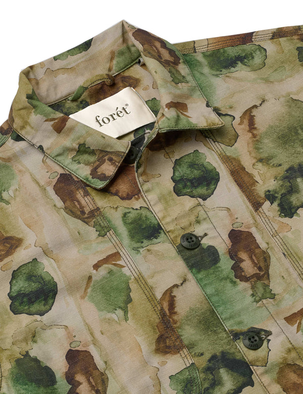 BERRY RIPSTOP OVERSHIRT - GREEN PRINT
