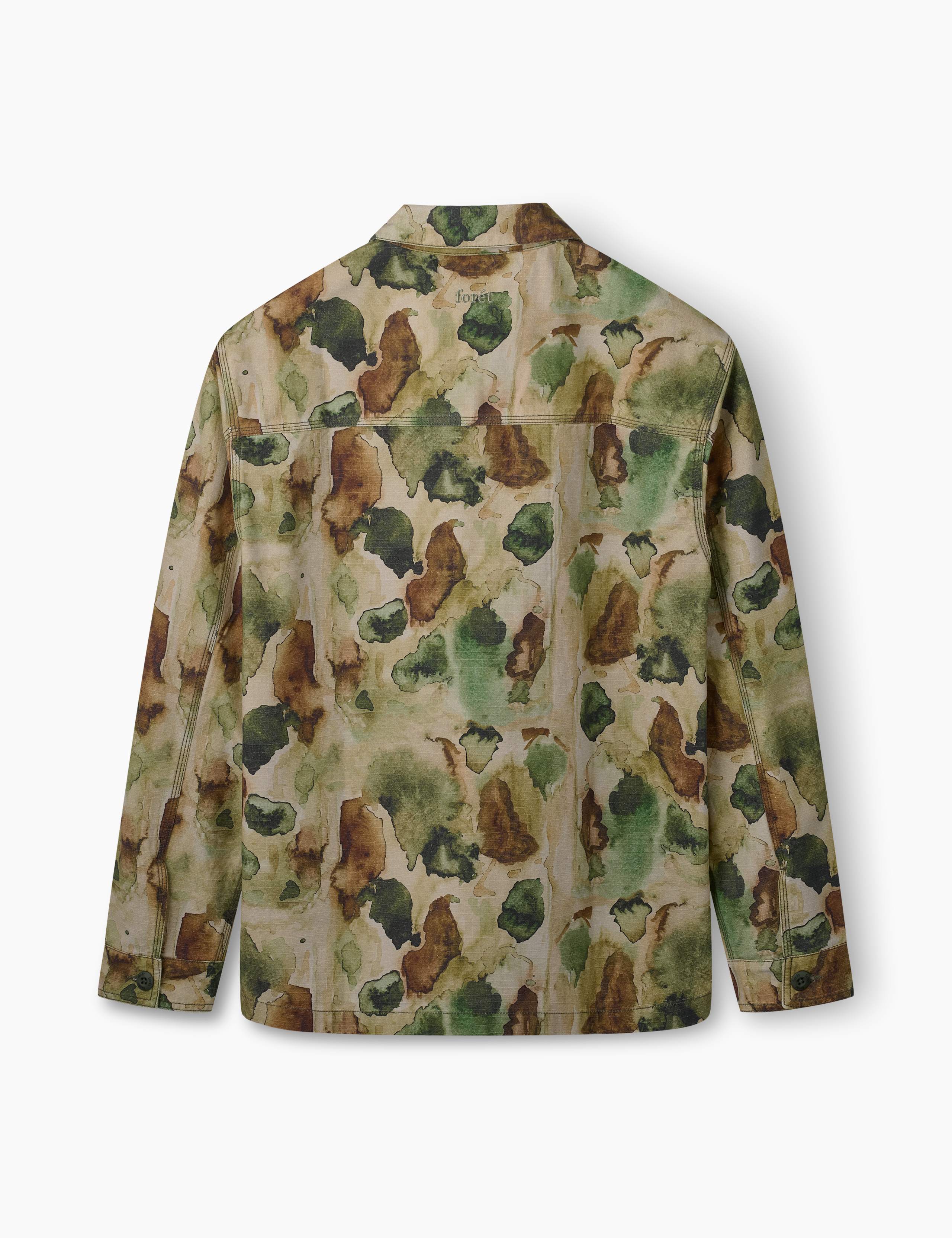 BERRY RIPSTOP OVERSHIRT - GREEN PRINT