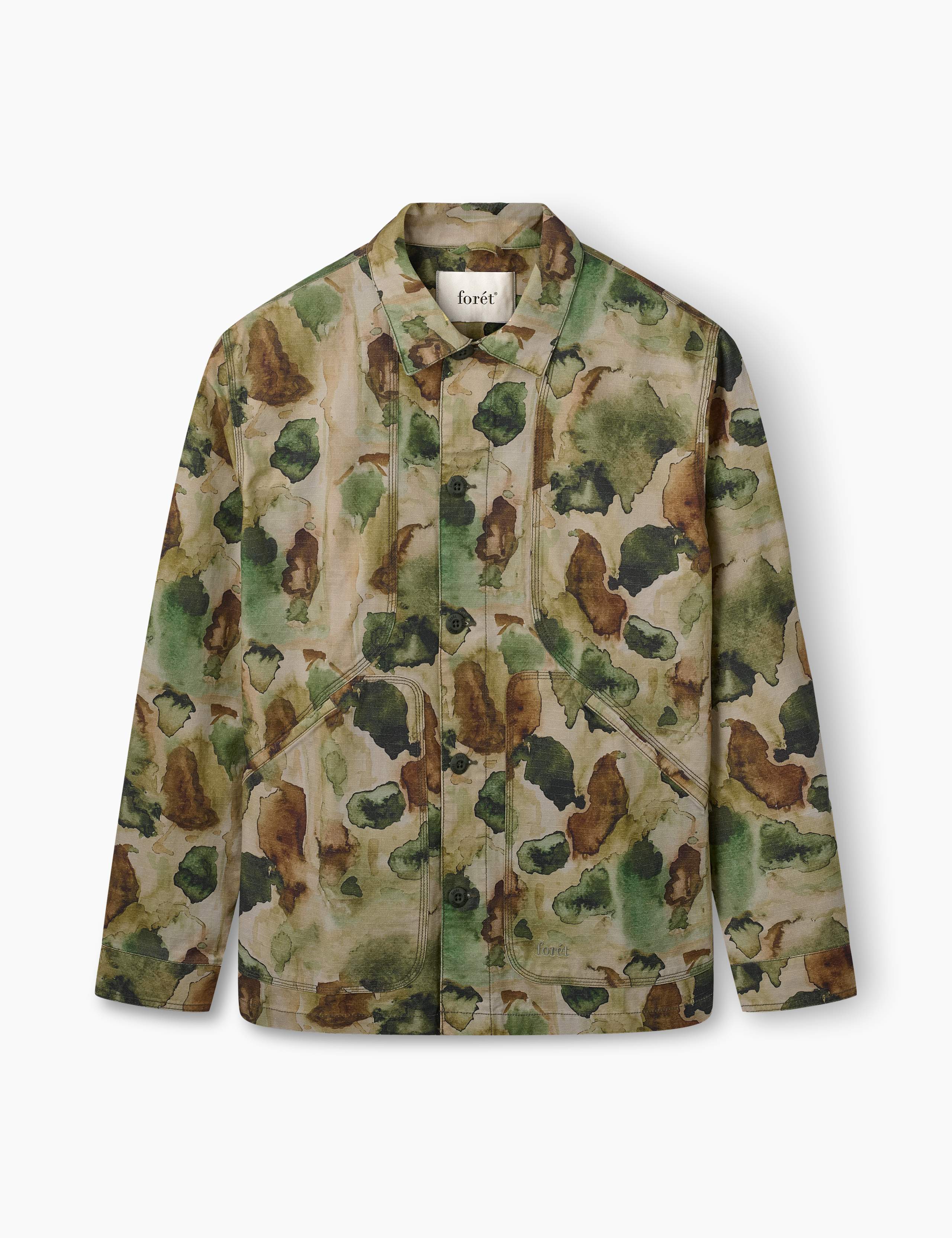BERRY RIPSTOP OVERSHIRT - GREEN PRINT