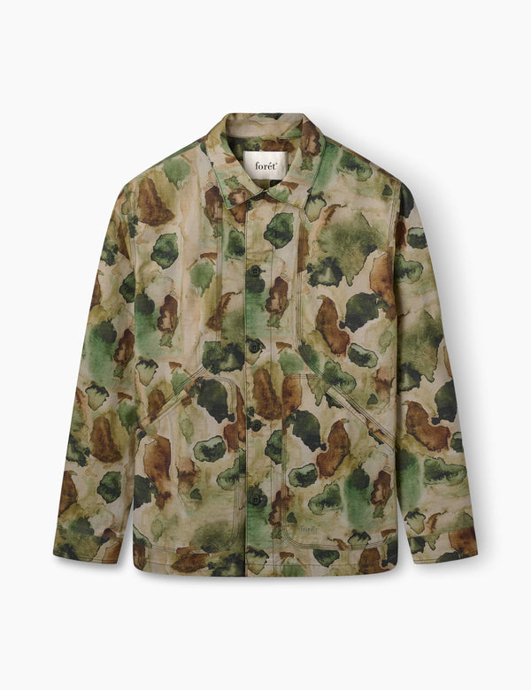 BERRY RIPSTOP OVERSHIRT - GREEN PRINT