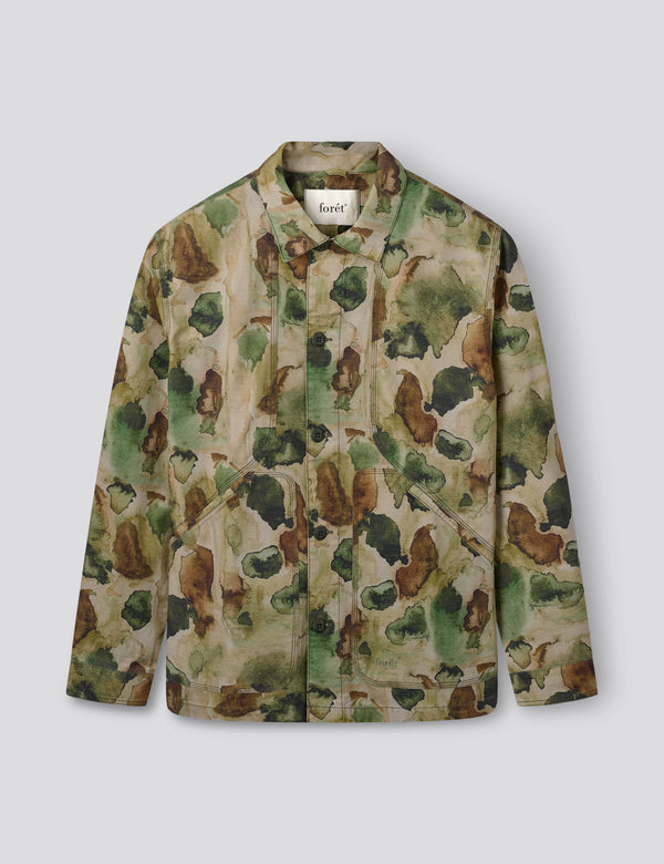 BERRY RIPSTOP OVERSHIRT - GREEN PRINT