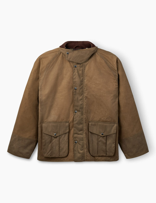 BIVOUAC PADDED OILSKIN JACKET - BARK