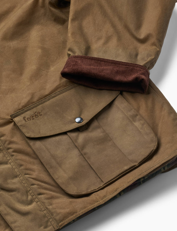 BIVOUAC PADDED OILSKIN JACKET - BARK