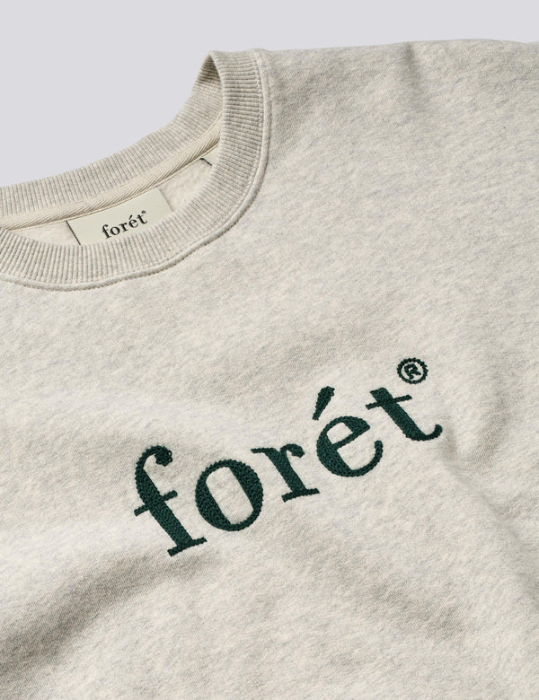 BOAT SWEATSHIRT - SNOW MELANGE/DARK GREEN