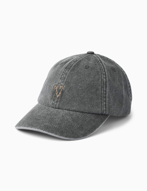 BOUQUET HEAVY WASHED CAP - WASHED BLACK