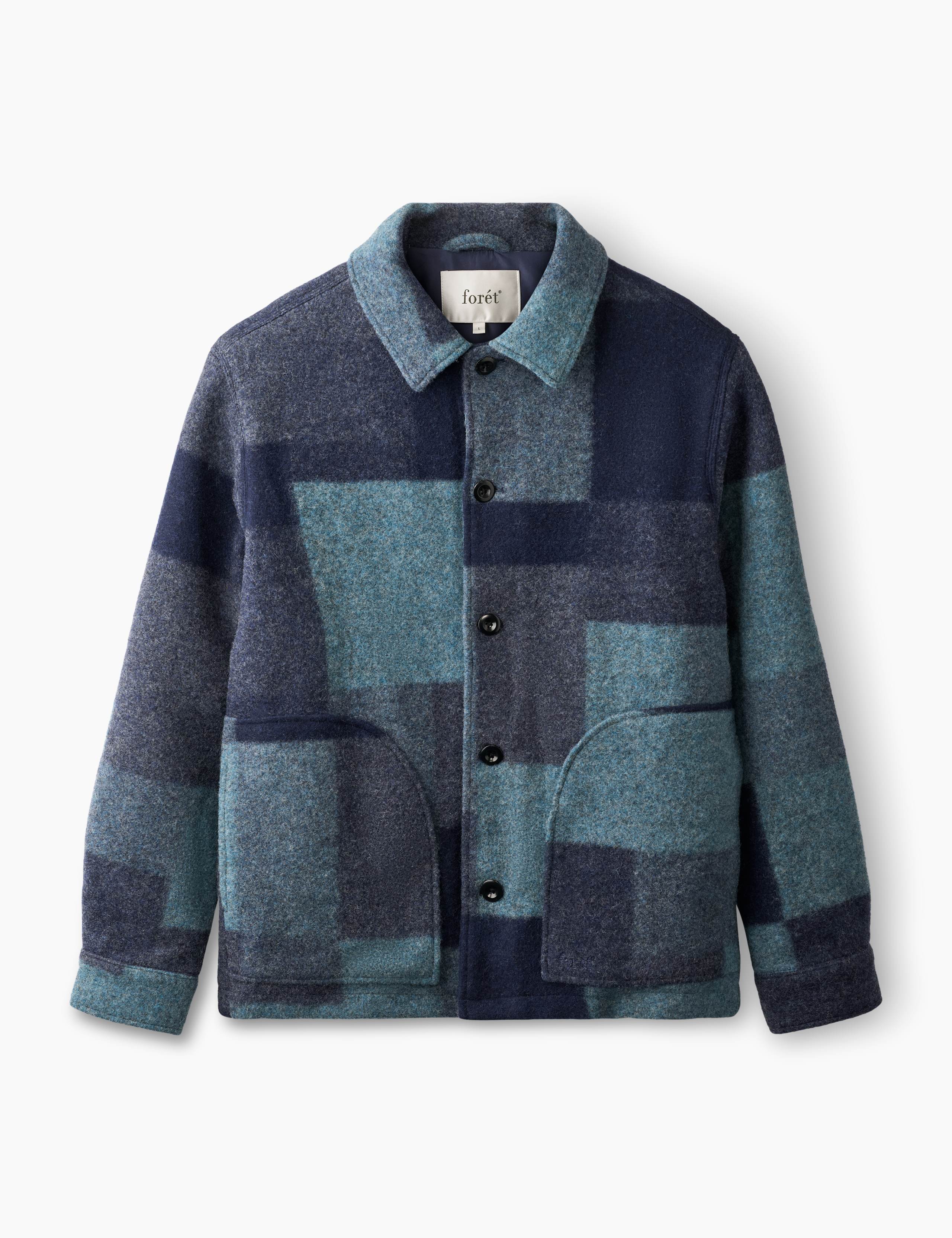 CAVE WOOL JACKET - BLUE MIX