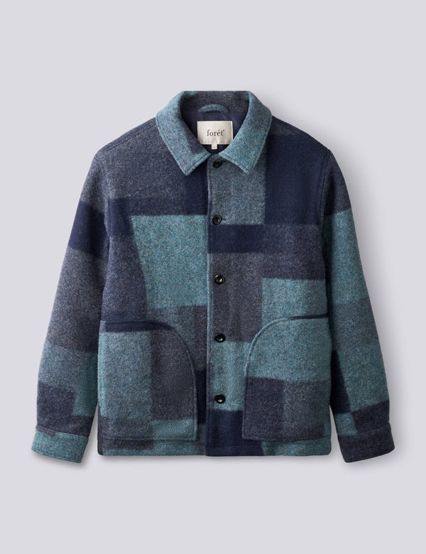 CAVE WOOL JACKET - BLUE MIX