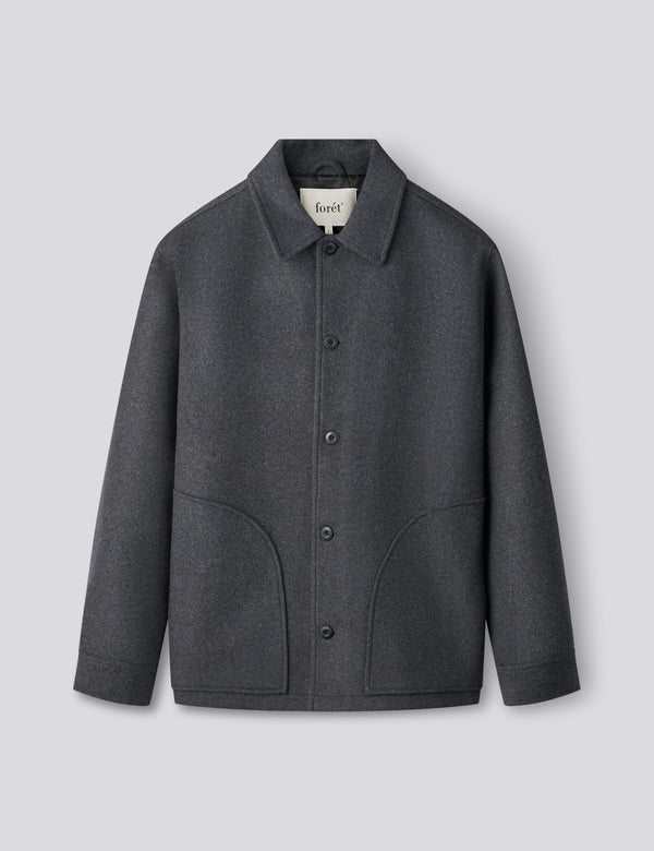 CAVE WOOL JACKET - DARK GREY MELANGÉ