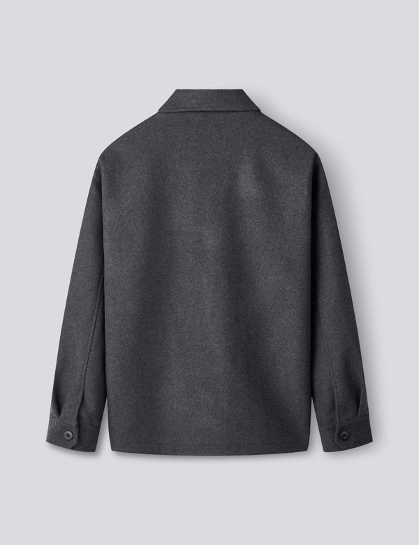 CAVE WOOL JACKET - DARK GREY MELANGÉ