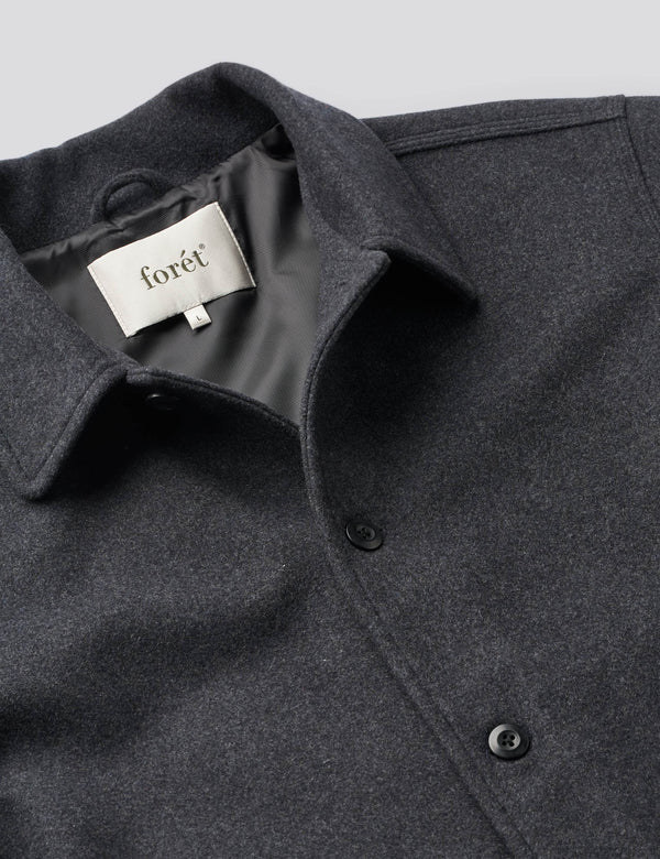 CAVE WOOL JACKET - DARK GREY MELANGÉ