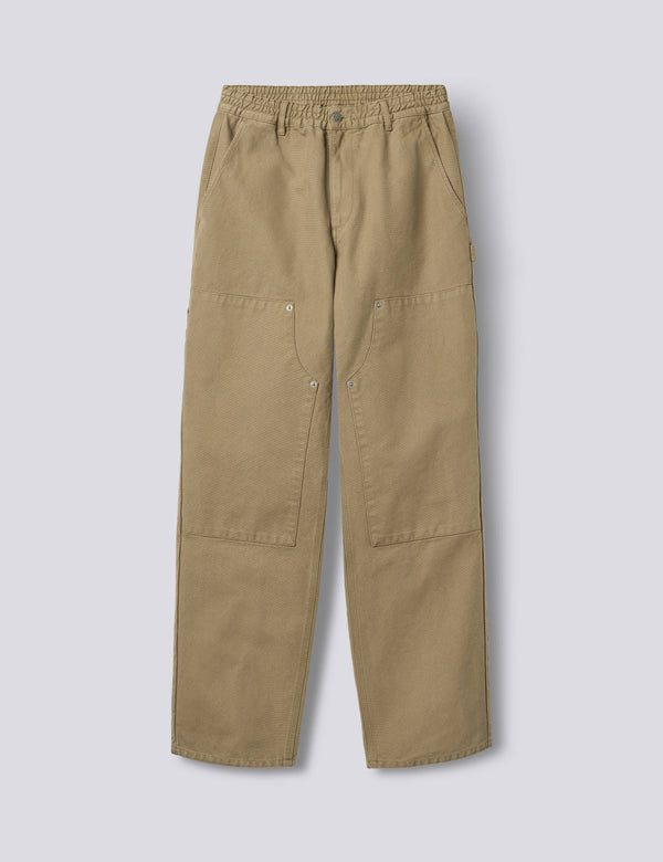 CLAY DOUBLE KNEE PANTS - BURNT KHAKI