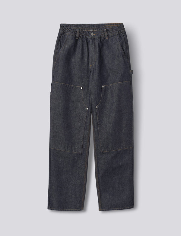 CLAY DOUBLE KNEE PANTS - DARK DENIM