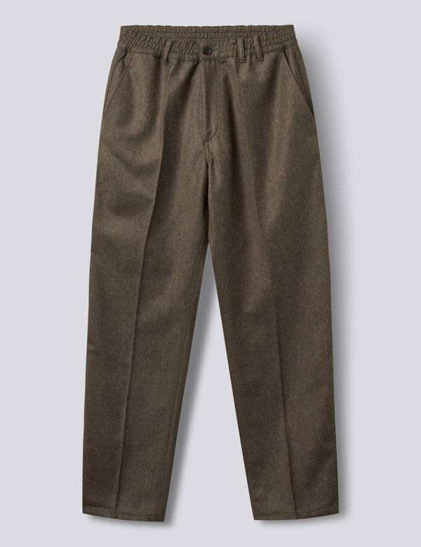 CLAY WOOL PANTS - BROWN