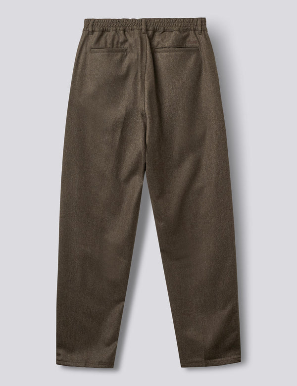 CLAY WOOL PANTS - BROWN