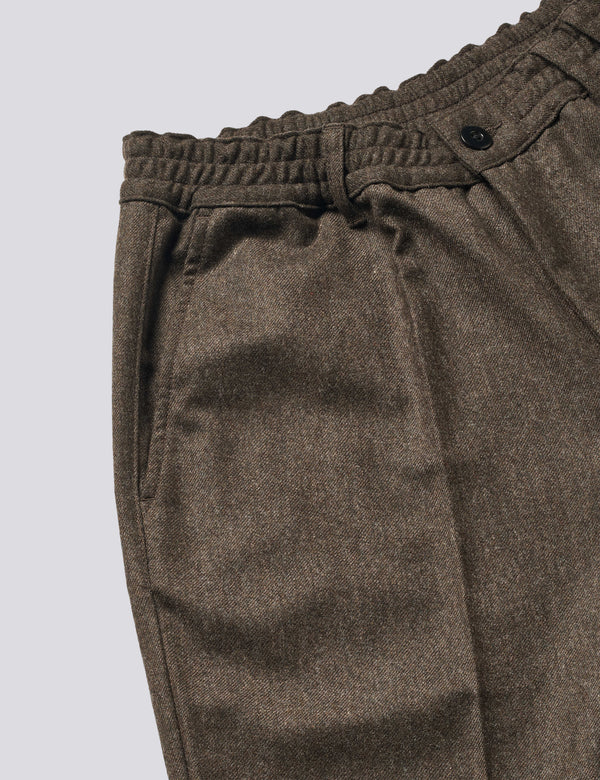 CLAY WOOL PANTS - BROWN