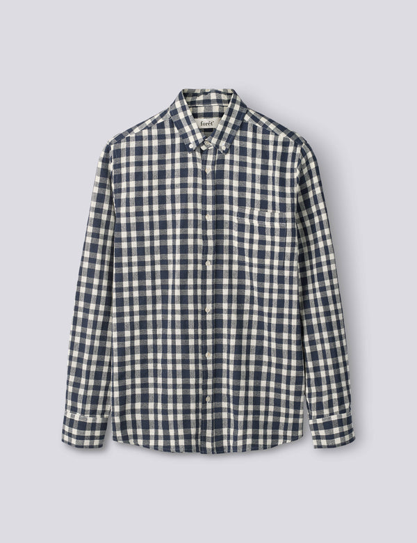 CREEK BOUCLÉ CHECK SHIRT - NAVY/CLOUD