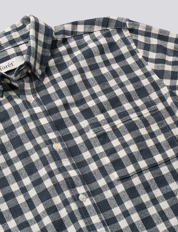 CREEK BOUCLÉ CHECK SHIRT - NAVY/CLOUD