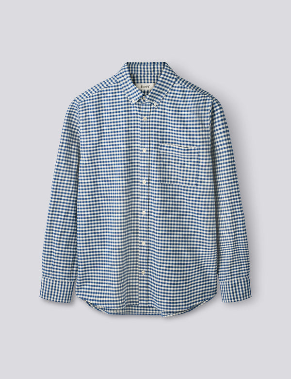CREEK BRUSHED CHECK SHIRT - BLUE/CLOUD