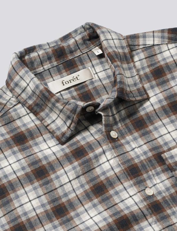 CREEK CHECK SHIRT - BROWN/GREY CHECK