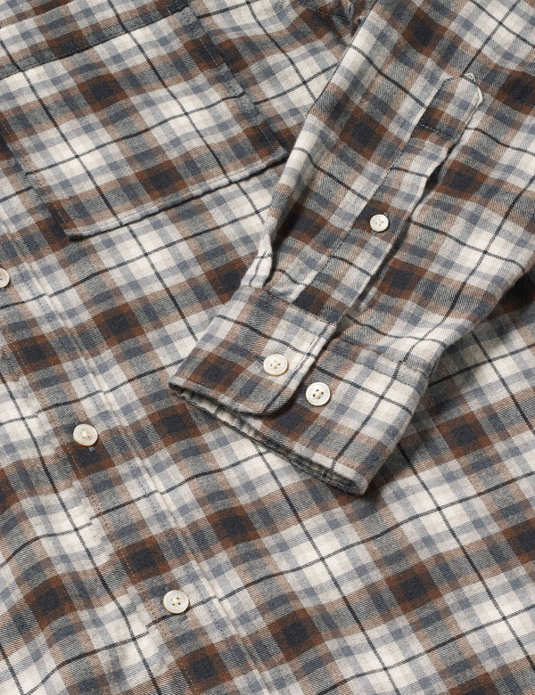 CREEK CHECK SHIRT - BROWN/GREY CHECK