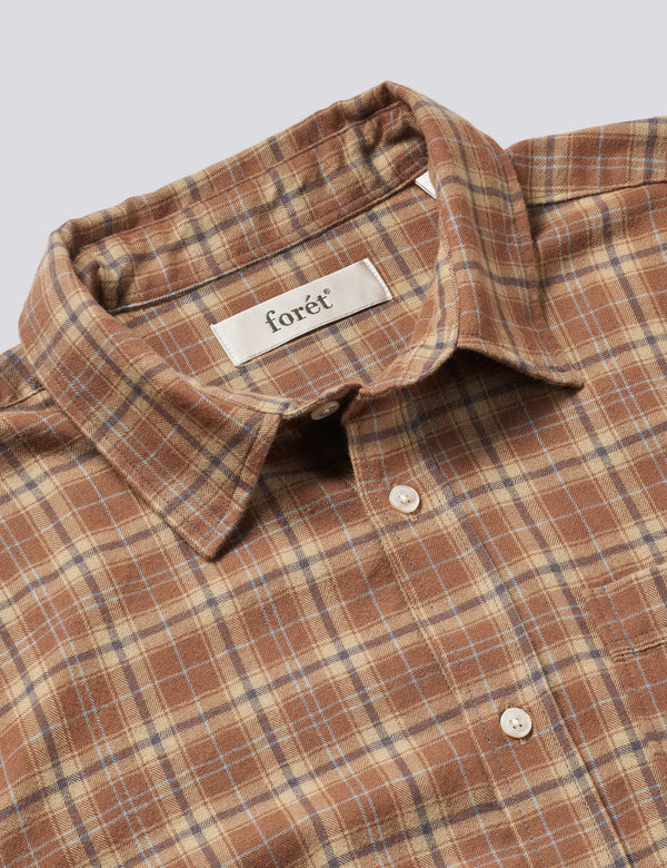 CREEK CHECK SHIRT - BURNT KHAKI CHECK
