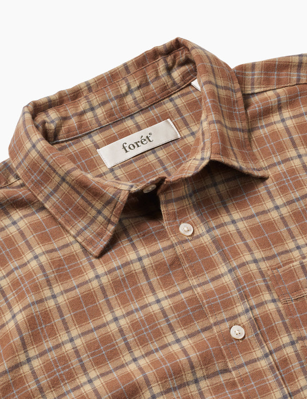 CREEK CHECK SHIRT - BURNT KHAKI CHECK